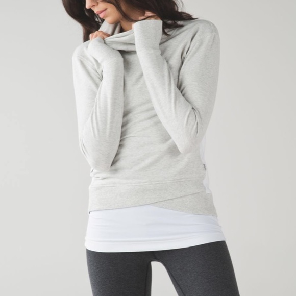 lululemon athletica Tops - • Lululemon • On The Double Pullover Gray 4 White